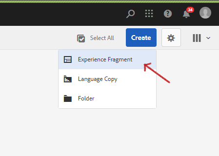 Create Experience Fragment