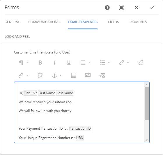 Form Email Templates