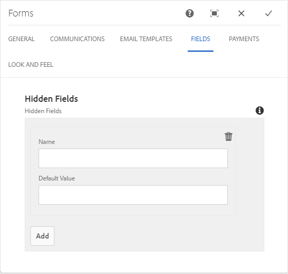 Form Fields Tab