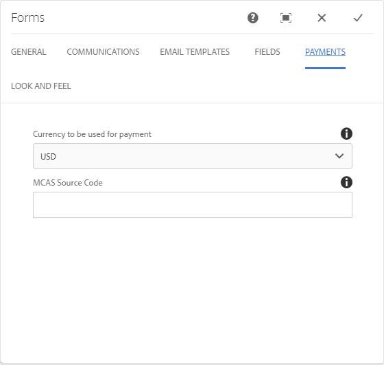 Form Payments Tab