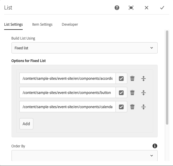 List Properties