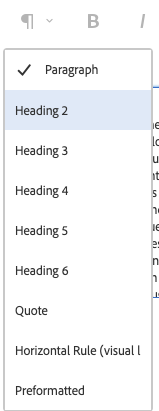 Paragraph Formats